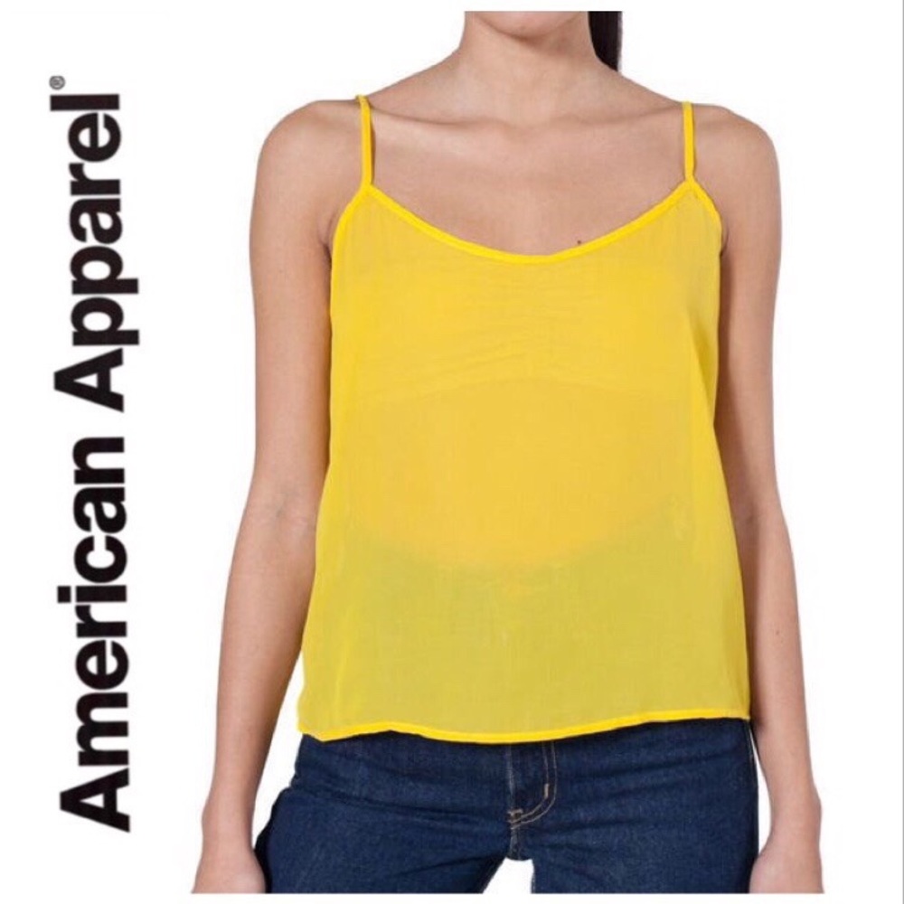 ‼️SOLD‼️American Apparel Chiffon Camisole in Sheer Yellow